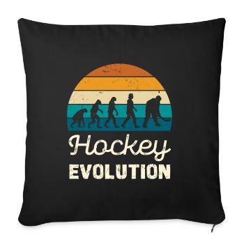 Hockey Evolution Retro Illustration - Sofakissenbezug 45 x 45 cm - Schwarz - Vorne