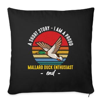 Canard colvert Une nouvelle Je suis un chasseur de canard - Housse de coussin décorative 45 x 45 cm - noir - Devant