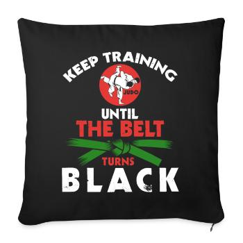 Ceinture noire : Motivation Art martial Judo - Housse de coussin décorative 45 x 45 cm - noir - Devant