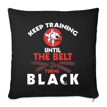 Ceinture noire : Motivation Art martial Judo - Housse de coussin décorative 45 x 45 cm - noir - Devant