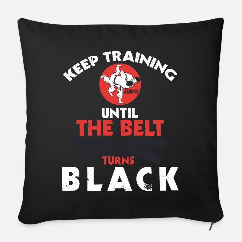 Schwarzer Gürtel: Motivation Kampfkunst Judo - Sofakissenbezug 45 x 45 cm - Schwarz