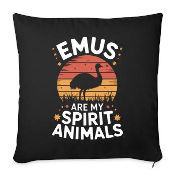 Emu Saying Australia Emus Funny Emu Gift - Sofa pillowcase 17,3'' x 17,3'' (45 x 45 cm) - black - Front