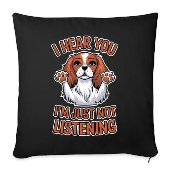 Cavalier King Charles Spaniel Dire Chien Cadeau - Housse de coussin décorative 45 x 45 cm - noir - Devant