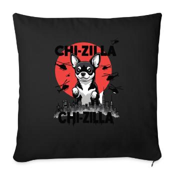 Chizilla - Sofa pillowcase 17,3'' x 17,3'' (45 x 45 cm) - black - Front