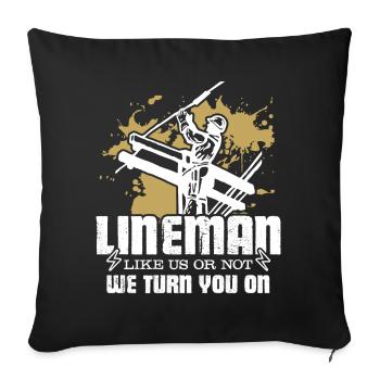 Lineman Turn You On - Sofa pillowcase 17,3'' x 17,3'' (45 x 45 cm) - black - Front