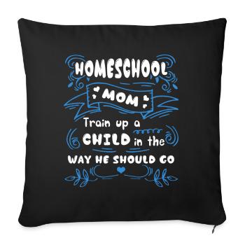 Homeschool Proud Homeschool Mom - Sofa pillowcase 17,3'' x 17,3'' (45 x 45 cm) - black - Front