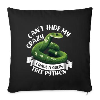 Green Tree Python - Sofa pillowcase 17,3'' x 17,3'' (45 x 45 cm) - black - Front