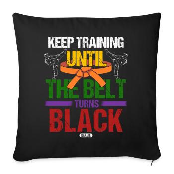 Ceinture noire : Motivation Martial Art Karaté - Housse de coussin décorative 45 x 45 cm - noir - Devant
