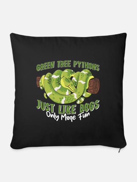 Green Tree Python - Sofakissenbezug 45 x 45 cm - Schwarz