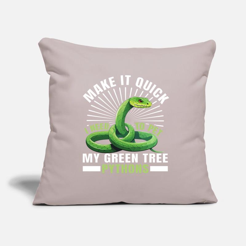 Python arborescent vert Housse de coussin décorative 45 x 45 cm