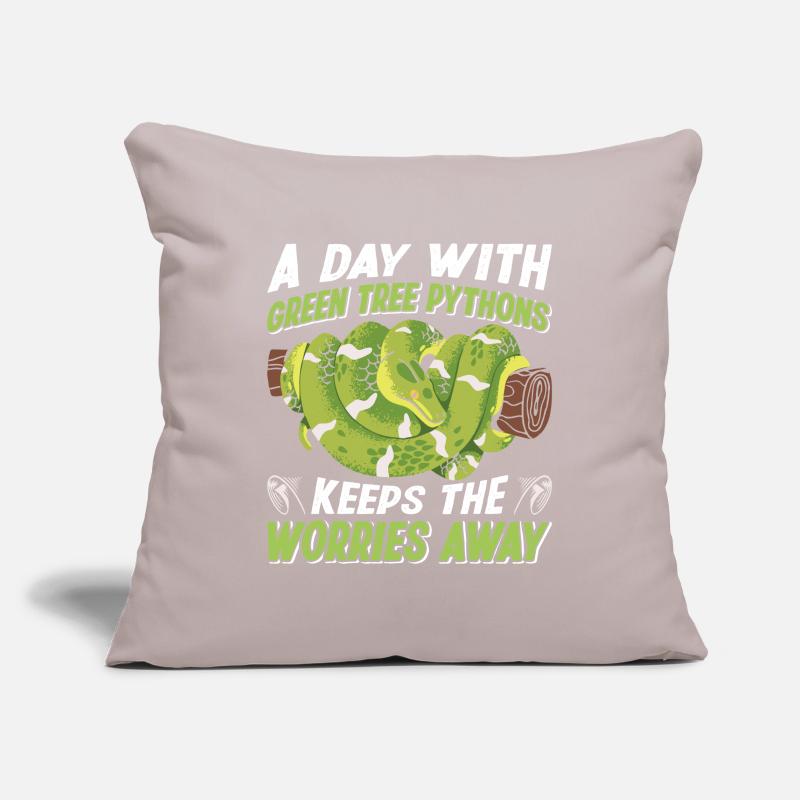 Python arborescent vert Housse de coussin décorative 45 x 45 cm