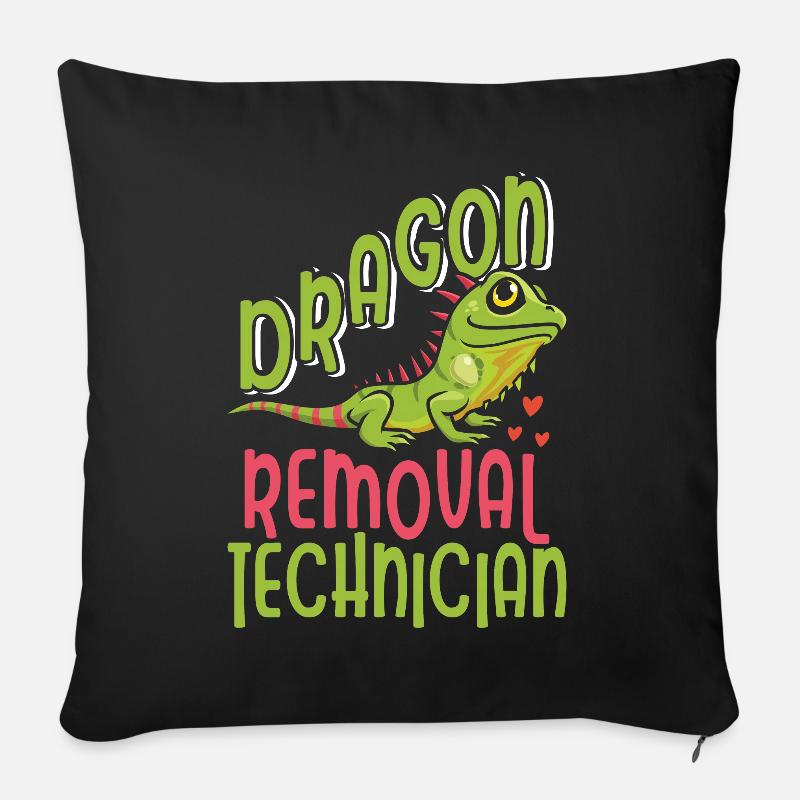 Drôle de dicton Iguane - Housse de coussin décorative 45 x 45 cm - noir