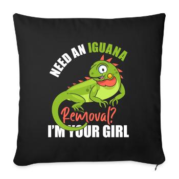Iguana lustiger Spruch - Sofakissenbezug 45 x 45 cm - Schwarz - Vorne