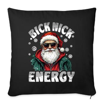 Big Nick Energy Funny Santa Claus Christmas - Sofa pillowcase 17,3'' x 17,3'' (45 x 45 cm) - black - Front