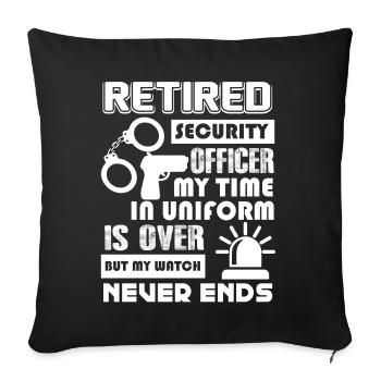 Security Officer Security Officer Never Ends - Sofa pillowcase 17,3'' x 17,3'' (45 x 45 cm) - black - Front