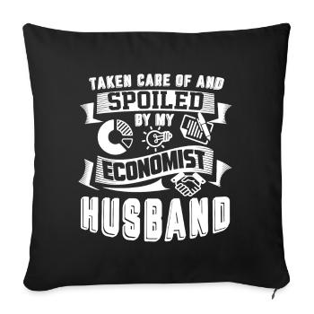 Economist Spoiled By My Economist Husband - Sofa pillowcase 17,3'' x 17,3'' (45 x 45 cm) - black - Front