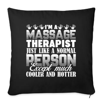 Massage Therapist Cooler Massage Therapist - Sofa pillowcase 17,3'' x 17,3'' (45 x 45 cm) - black - Front