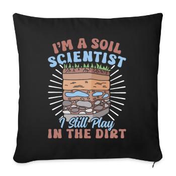 Soil Science, Naturalist - Sofa pillowcase 17,3'' x 17,3'' (45 x 45 cm) - black - Front