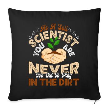 Soil Science, Naturalist - Sofa pillowcase 17,3'' x 17,3'' (45 x 45 cm) - black - Front