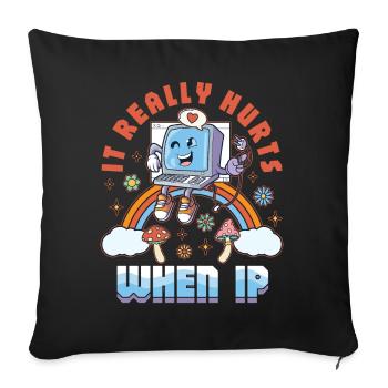 Drôle de dire « Ça brûle quand je fais » ! - Housse de coussin décorative 45 x 45 cm - noir - Devant