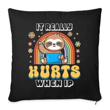 Drôle de dire « Ça brûle quand je fais » ! - Housse de coussin décorative 45 x 45 cm - noir - Devant