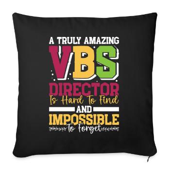 Vacation Bible School, VBS - Sofa pillowcase 17,3'' x 17,3'' (45 x 45 cm) - black - Front