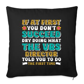 Vacation Bible School, VBS - Sofa pillowcase 17,3'' x 17,3'' (45 x 45 cm) - black - Front