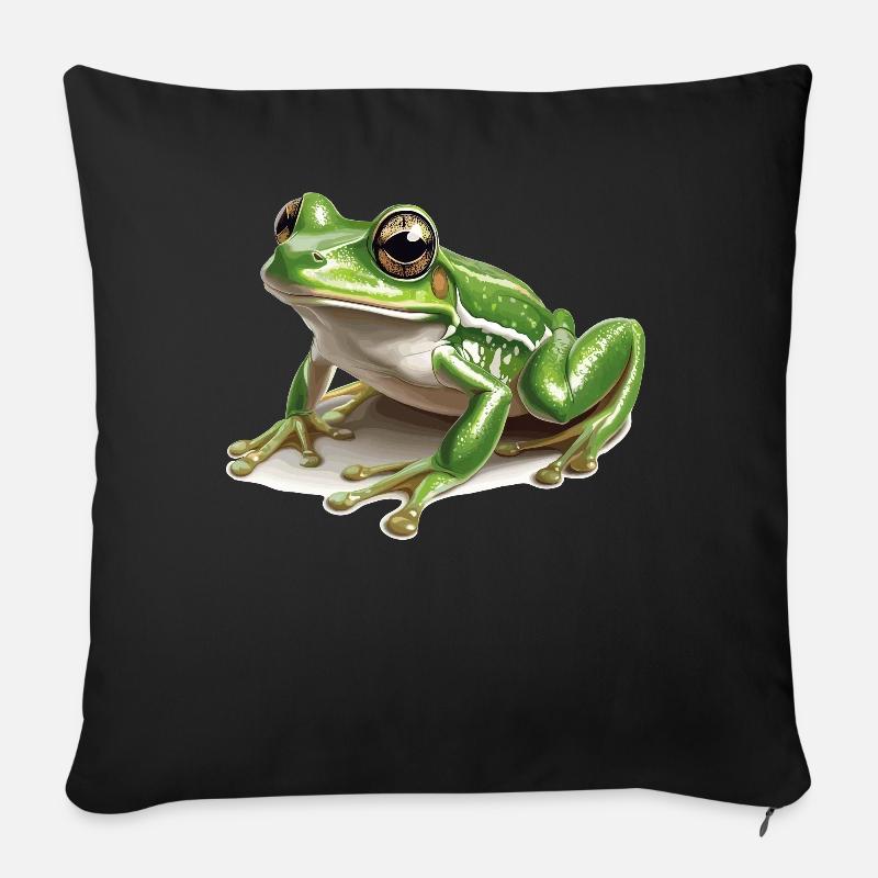 Frosch Frösche - Sofakissenbezug 45 x 45 cm - Schwarz