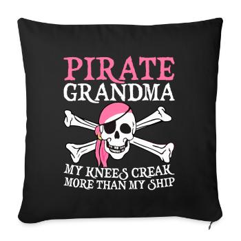 My Knees Creak More Than My Ship Funny Pirate - Sofa pillowcase 17,3'' x 17,3'' (45 x 45 cm) - black - Front
