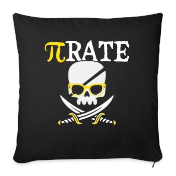 Pi Pirate Math Chasse au trésor Crossbone Pi Math - Housse de coussin décorative 45 x 45 cm - noir - Devant