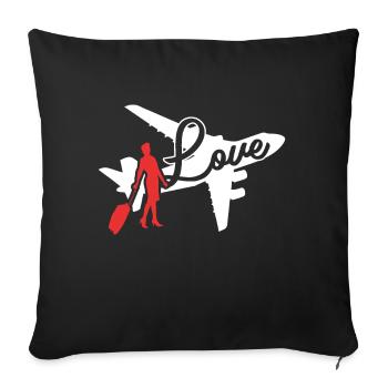 Flight Attendant Love Flight Attendant - Sofa pillowcase 17,3'' x 17,3'' (45 x 45 cm) - black - Front