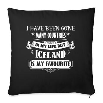 Iceland Is My Favorite - Sofa pillowcase 17,3'' x 17,3'' (45 x 45 cm) - black - Front