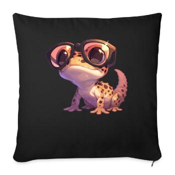 Geckos Gecko - Sofa pillowcase 17,3'' x 17,3'' (45 x 45 cm) - black - Front
