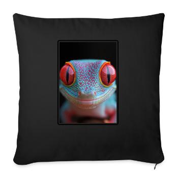 Geckos Gecko - Sofa pillowcase 17,3'' x 17,3'' (45 x 45 cm) - black - Front
