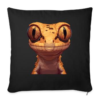 Geckos Gecko - Sofa pillowcase 17,3'' x 17,3'' (45 x 45 cm) - black - Front