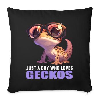 Geckos Gecko - Sofa pillowcase 17,3'' x 17,3'' (45 x 45 cm) - black - Front
