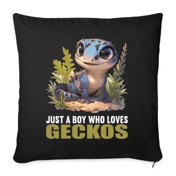 Geckos Gecko - Sofa pillowcase 17,3'' x 17,3'' (45 x 45 cm) - black - Front