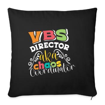 Vacation Bible School, VBS - Sofa pillowcase 17,3'' x 17,3'' (45 x 45 cm) - black - Front