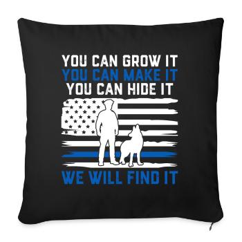 Funny Law Enforcement USA Flag Canine Police - Sofa pillowcase 17,3'' x 17,3'' (45 x 45 cm) - black - Front