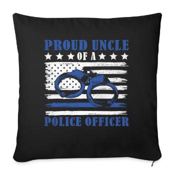 Stolzer Onkel Eines Polizisten USA Flagge Gesetz - Sofakissenbezug 45 x 45 cm - Schwarz - Vorne