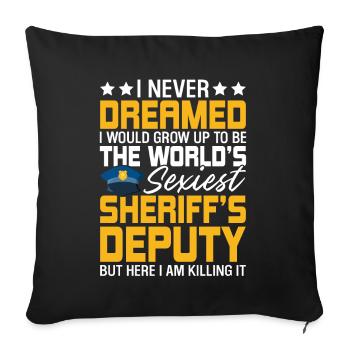 Funny Deputy Sheriff Blue Line Police Law - Sofa pillowcase 17,3'' x 17,3'' (45 x 45 cm) - black - Front