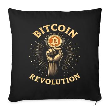 Bitcoin Revolution - Sofakissenbezug 45 x 45 cm - Schwarz - Vorne