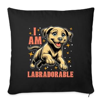 Labrador Retriever I Am Labradorable Sports canins - Housse de coussin décorative 45 x 45 cm - noir - Devant