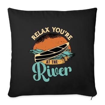 Canoeing Relax You're At The River Loves Paddling - Sofa pillowcase 17,3'' x 17,3'' (45 x 45 cm) - black - Front