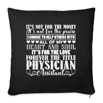Forever Title Physician Assistant - Sofa pillowcase 17,3'' x 17,3'' (45 x 45 cm) - black - Front