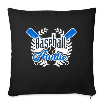 Baseball Auntie - Sofa pillowcase 17,3'' x 17,3'' (45 x 45 cm) - black - Front