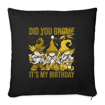 Gnome c’est mon anniversaire - Housse de coussin décorative 45 x 45 cm - noir - Devant