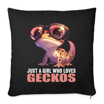Geckos Gecko - Sofa pillowcase 17,3'' x 17,3'' (45 x 45 cm) - black - Front