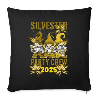 New Year's Eve Party Crew 2025 - Sofa pillowcase 17,3'' x 17,3'' (45 x 45 cm) - black - Front
