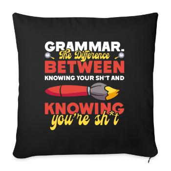 Drôle de professeur d’école d’anglais - Housse de coussin décorative 45 x 45 cm - noir - Devant